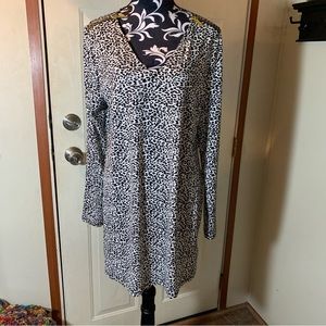 Michael Kors Cheetah Leopard Print Long Sleeve Top Size XL